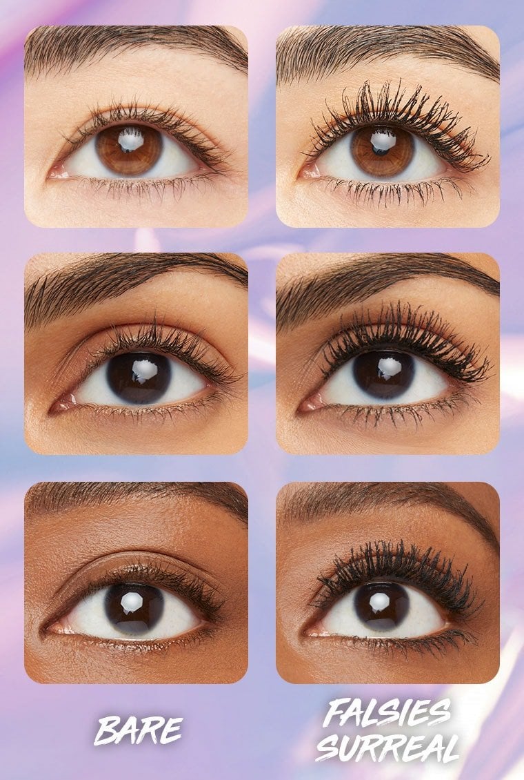 maybelline falsies surreal waterproof mascara before after