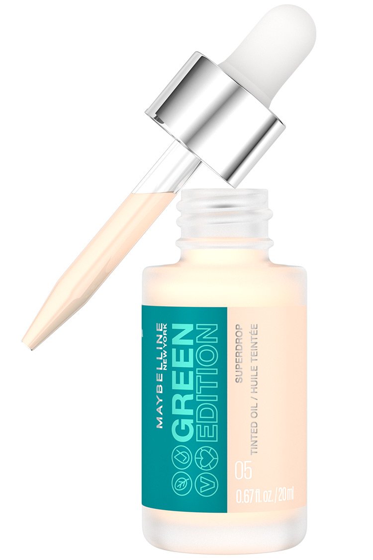 maybelline green edition face superdrop tinted oil 05 open bottle