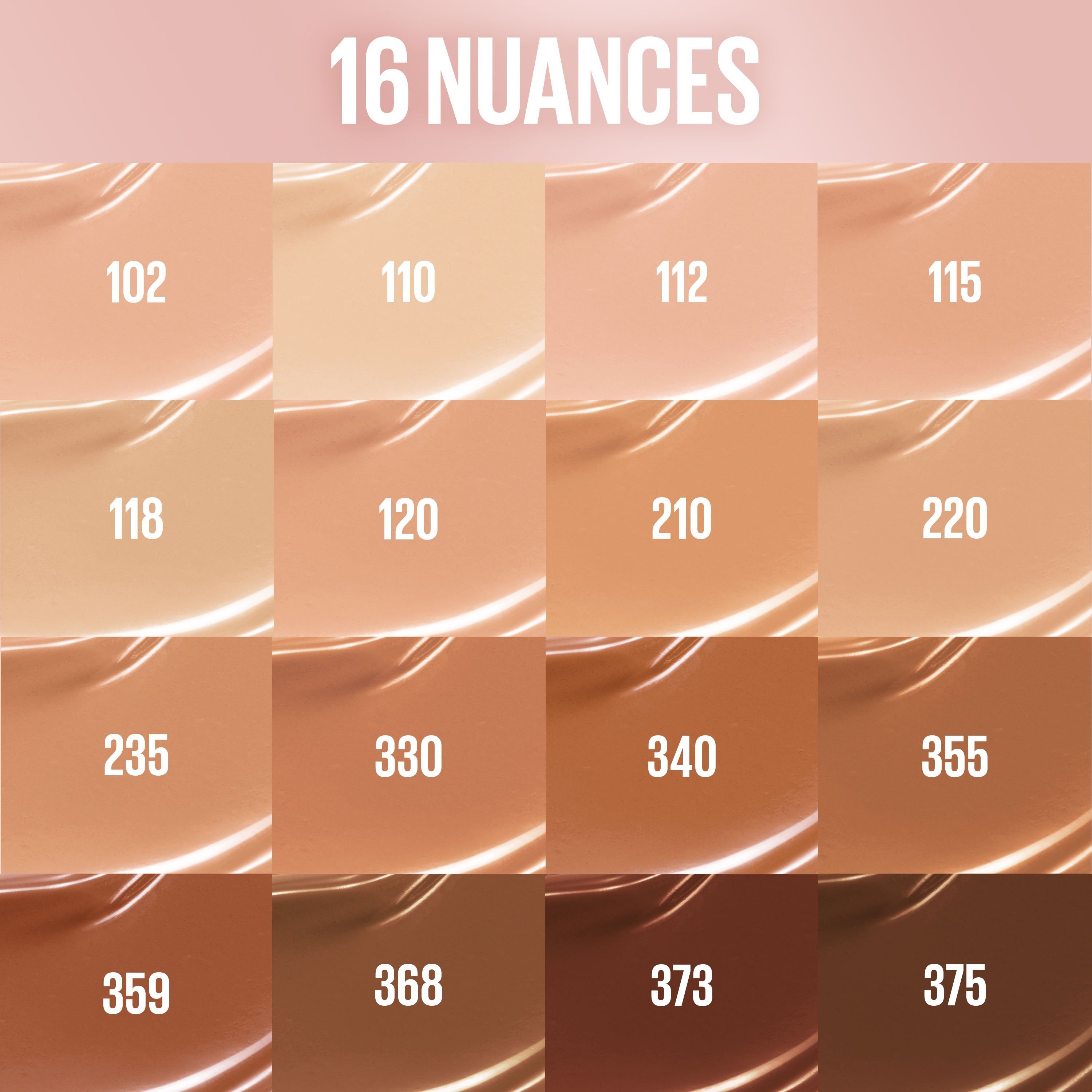 MNY Face Lifter Foundation Shade Guide FR