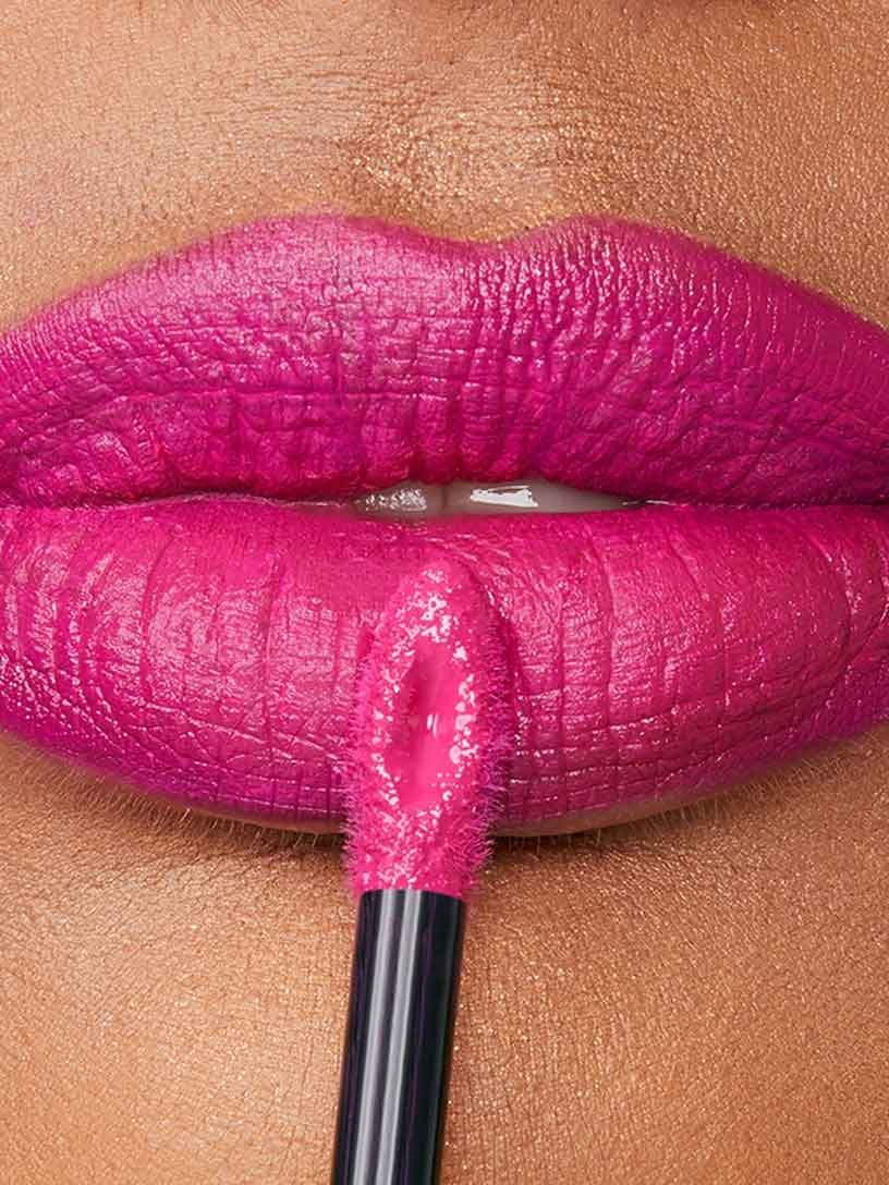 Neon pink lipstick top